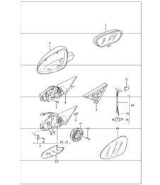 interior mirror, door mirror 996 GT3-1 1999-05