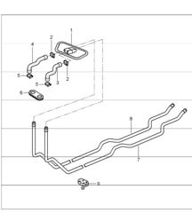 heating system 1 - feed line, return line for 996 GT3-1 1999-05 heating system 1 - feed line, return line for 996 GT3-1 1999-05