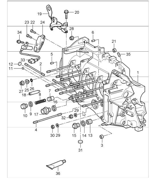 Diagram 101-06 Porsche Cayman 2.9L 987C MKII 2009-12 Engine