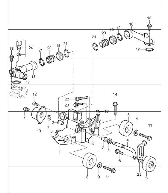 Diagram 101-15 Porsche Cayenne S 4.5L V8 2003>> Engine