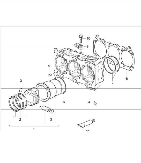 Diagram 102-06 Porsche Cayman 987C/981C (2005-2016) Motore