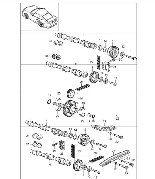Diagram 103-15 Porsche 992 Carrera 2S 3.0L 