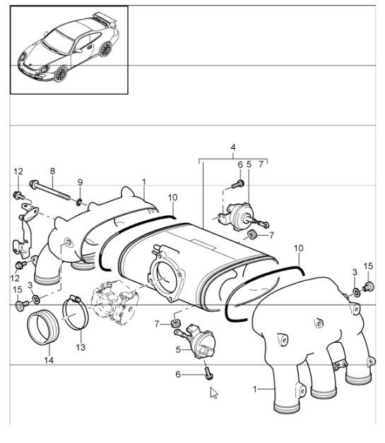 Diagram 107-11 Porsche Panamera 970 MK2 (2014-2016) Engine