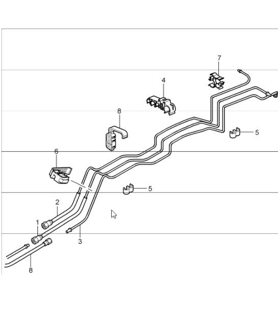 Diagram 201-10 Porsche 996 TURBO 2000-05 Fuel System, Exhaust System
