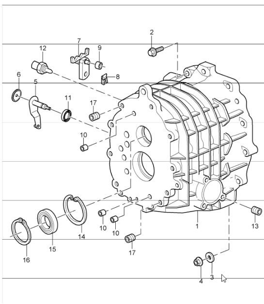 Diagram 302-08 Porsche Cayman 718C (982C) 2017>> Transmission