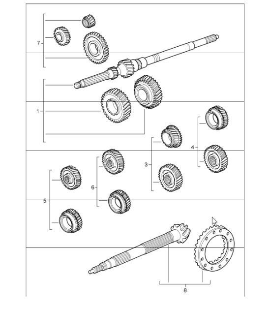 Diagram 303-01 Porsche Boxster GTS 718 4.0L PDK (400 Bhp) Transmission