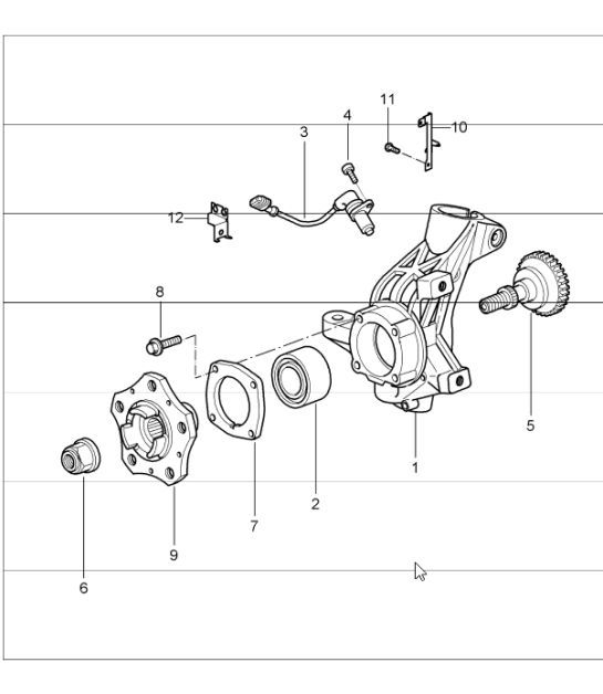 Diagram 401-05 Porsche 997 (911) MK1 2005-2008 Front Axle, Steering 