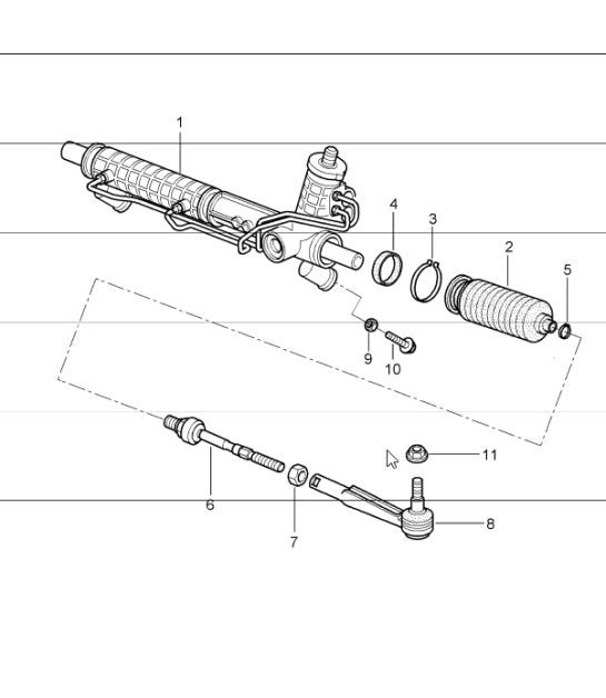 Diagram 403-00 Porsche Cayman S 3.4L 987C 2005-08 Front Axle, Steering 