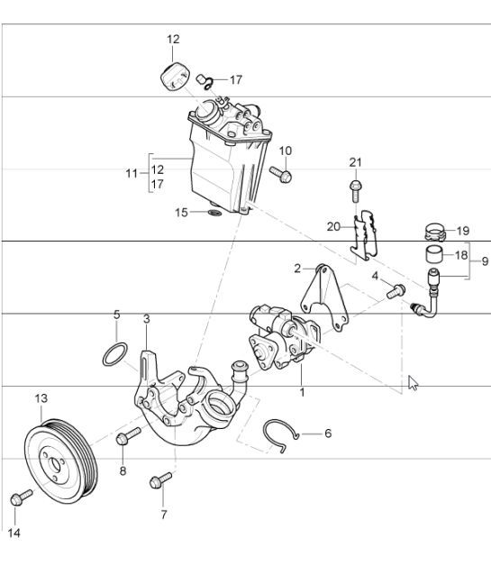 Diagram 403-03 Porsche 964 (911) C4 1989-93 Front Axle, Steering 