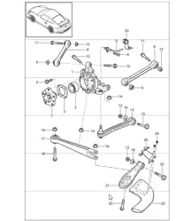 Hinterachse, Radträger, Querlenker und Radnabe 997 GT3 2007-11