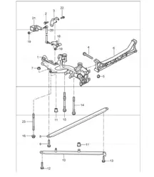 essieu arrière, section latérale et support 997 GT3 2007-11