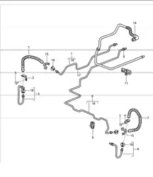 Bremsleitung Unterboden, Hinterachse und Unterdruckleitung 997 GT3 2007-11