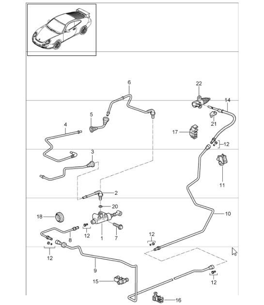 Diagram 702-09 Porsche Cayman S 3.4L 987C 2005-08 Hand Lever System, Pedal Cluster 