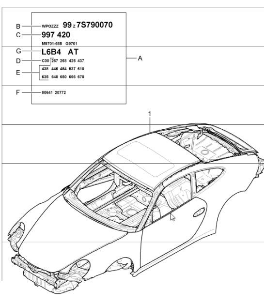 Diagram 801-00 Porsche Cayenne 92A (958) 2010-2017 Body