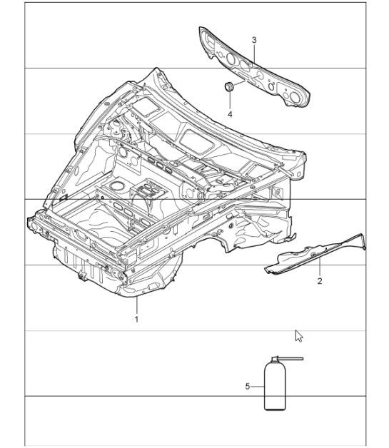 Diagram 801-05 Porsche Cayman S 3.4L 987C 2005-08 Body