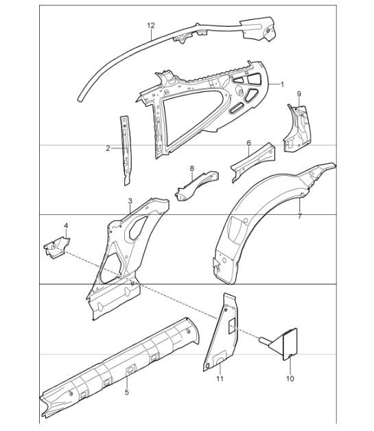 Diagram 801-50 Porsche Cayenne S 4.5L V8 2003>> Body