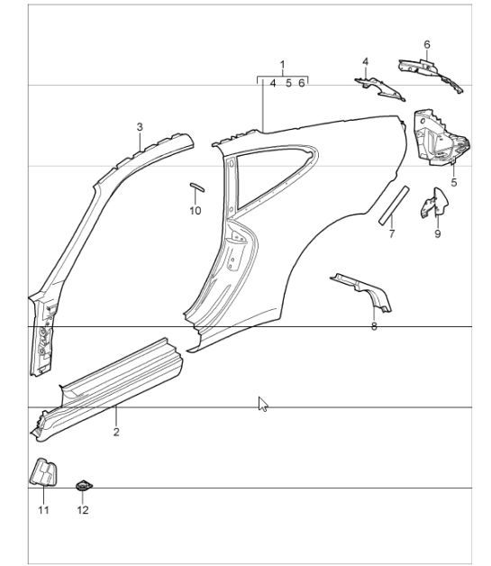 Diagram 801-55 Porsche Macan (95B) MK1 (2014-2018) Body