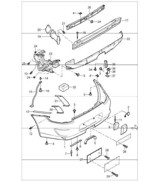 Diagram 802-05 Porsche 996 C4S 3.6L 09/01-2005 Carrozzeria