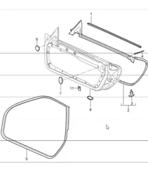 door seal, gasket, windscreen 997 GT 2007-11