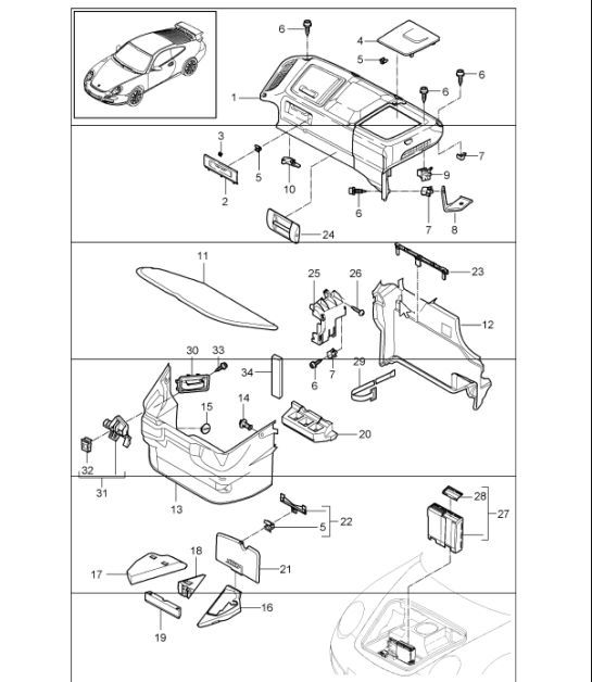Diagram 807-00 Porsche Cayman S 3.4L 987C 2005-08 Body