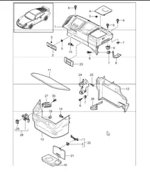 luggage compartment front 997 GT3 2010 ONWARDS
