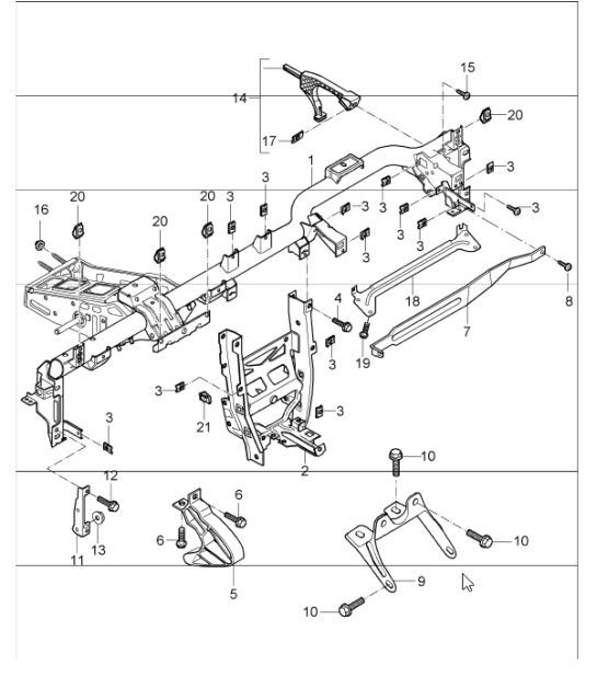 Diagram 809-04 Porsche Cayenne 9PA (955) 2003-2006 Body