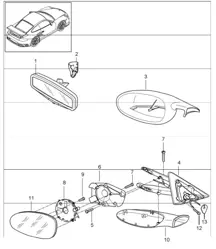 interior mirror and door mirror 997 GT3 UPTO 2009