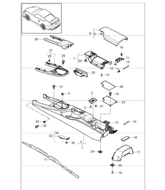 Diagram 809-21 Porsche Cayman 987C/981C (2005-2016) Body
