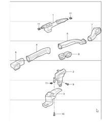air distributor, passenger compartment 997 GT3 2007-11