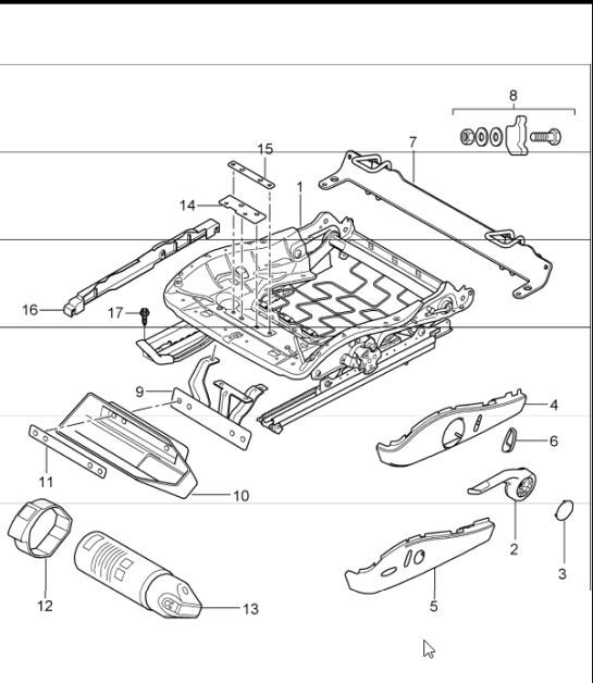 Diagram 817-45 Porsche Cayenne S/GTS 4.8L 2007>> Body