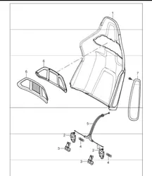 backrest shell, bucket seat, collapsible, accessories 997 GT3 2010 ONWARDS