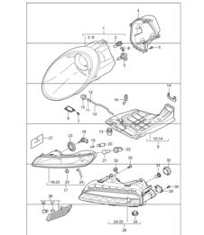 headlamp, additional headlamp and direction indicator light 997 GT3 2007-11 headlamp, additional headlamp and direction indicator light 997 GT3 2007-11
