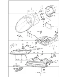 headlamp, additional headlamp, direction indicator light 997 GT3 I601 (Xenon lighting system) 2007-11