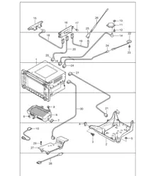 control part, navigation system, radio, booster, Multimedia interface 997 GT3 2010 ONWARDS