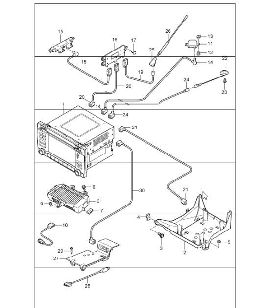 Diagram 911-01 Porsche Cayenne 9PA1 (957) 2007-2010 Electrical equipment