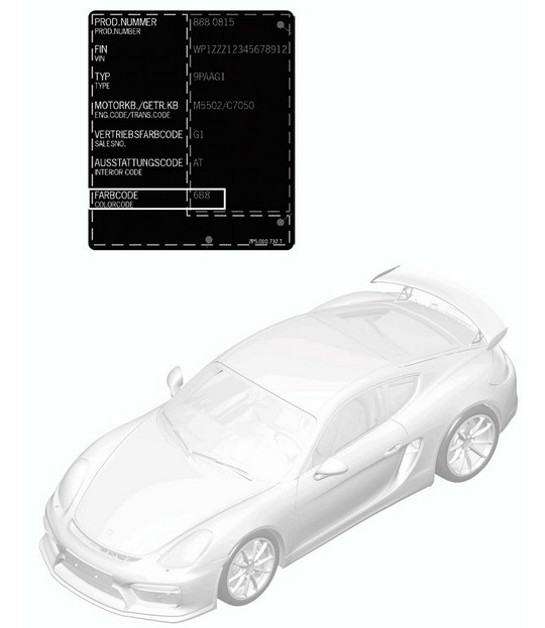 Paint touch-up applicator / Paints 981C Cayman GT4 2016