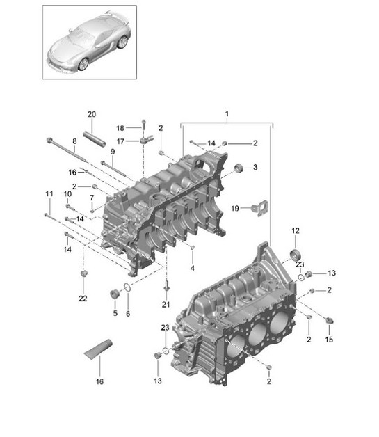 Diagram 101-005 Porsche Cayenne Turbo 4.5L 2003>> Engine