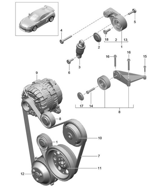 Diagram 101-010 Porsche 944 1982-1991 