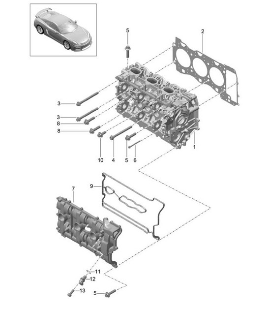 Diagram 103-000 Porsche Cayman 987C/981C (2005-2016) Engine