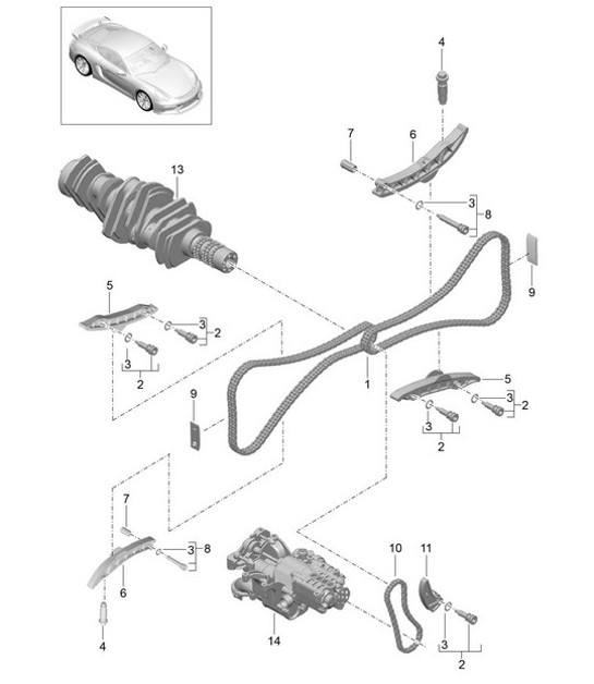 Diagram 103-015 Porsche Cayenne S 4.5L V8 2003>> Engine