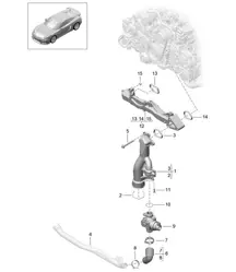 Soporte de montaje / Tubería de agua 981C Cayman GT4 2016