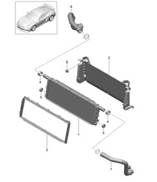 Radiator - Center (PR:153) - 981 Cayman GT4 2016 Radiator - Center (PR:153) - 981 Cayman GT4 2016
