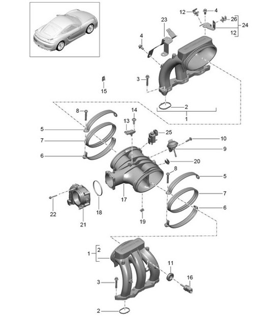 Diagram 107-010 Porsche 992 (911) MK1 2019-2024 Engine
