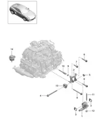 Suspension moteur 981C Cayman GT4 2016