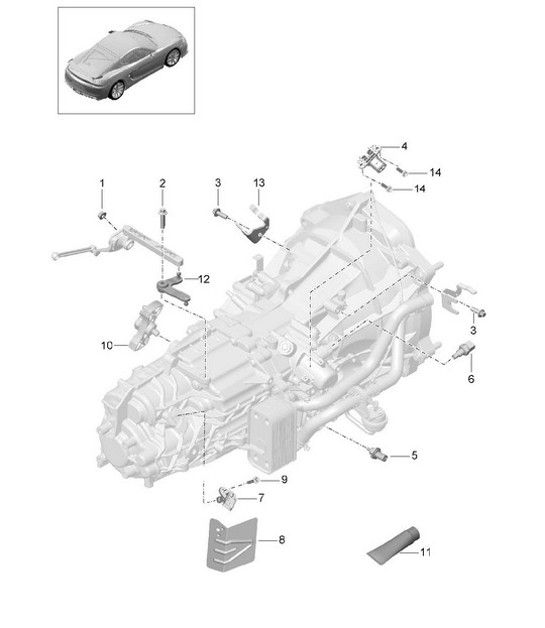 Diagram 302-010 Porsche Cayman S 3.4L 987C 2005-08 Transmission