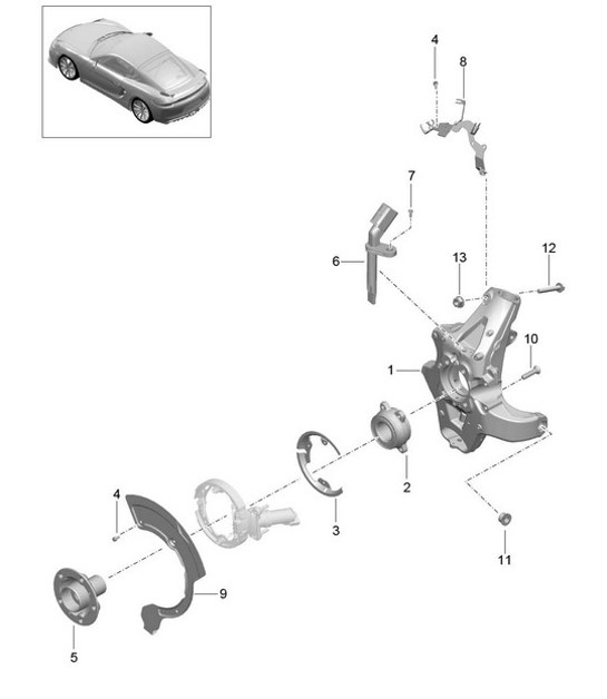 Diagram 501-000 Porsche 991 (911) MK1 2012-2016 Rear Axle