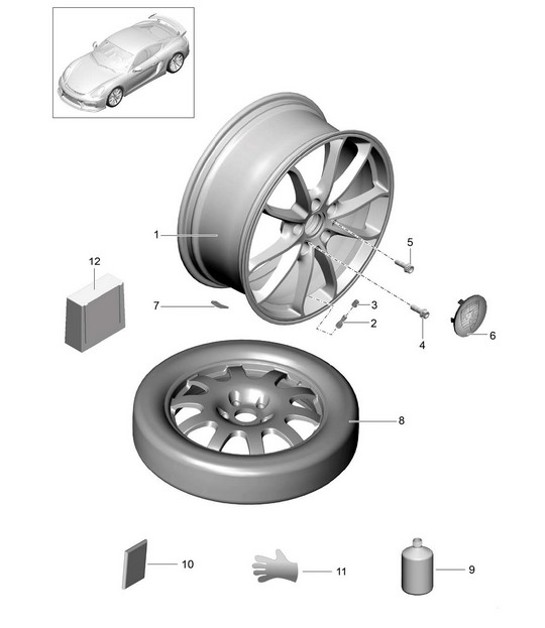 Diagram 601-000 Porsche Cayenne 3.2L V6 2003>> Wheels, Brakes