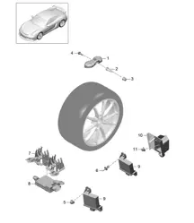 Tyre pressure control system  (PR:482,483)  981C Cayman GT4 2016
