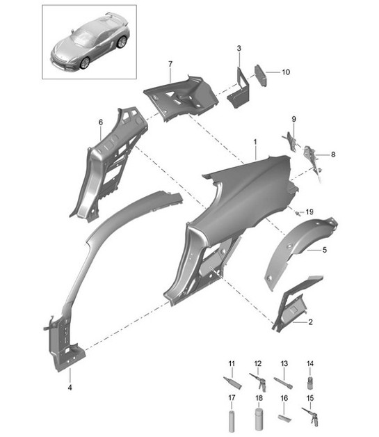 Diagram 801-050 Porsche Cayenne 3.6L 2007>> Body
