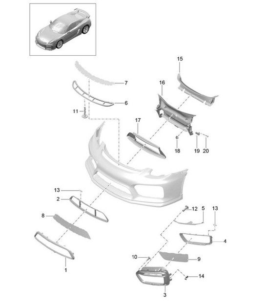 Diagram 802-001 Porsche 964（911）涡轮增压 3.3L 1991-93年  车身